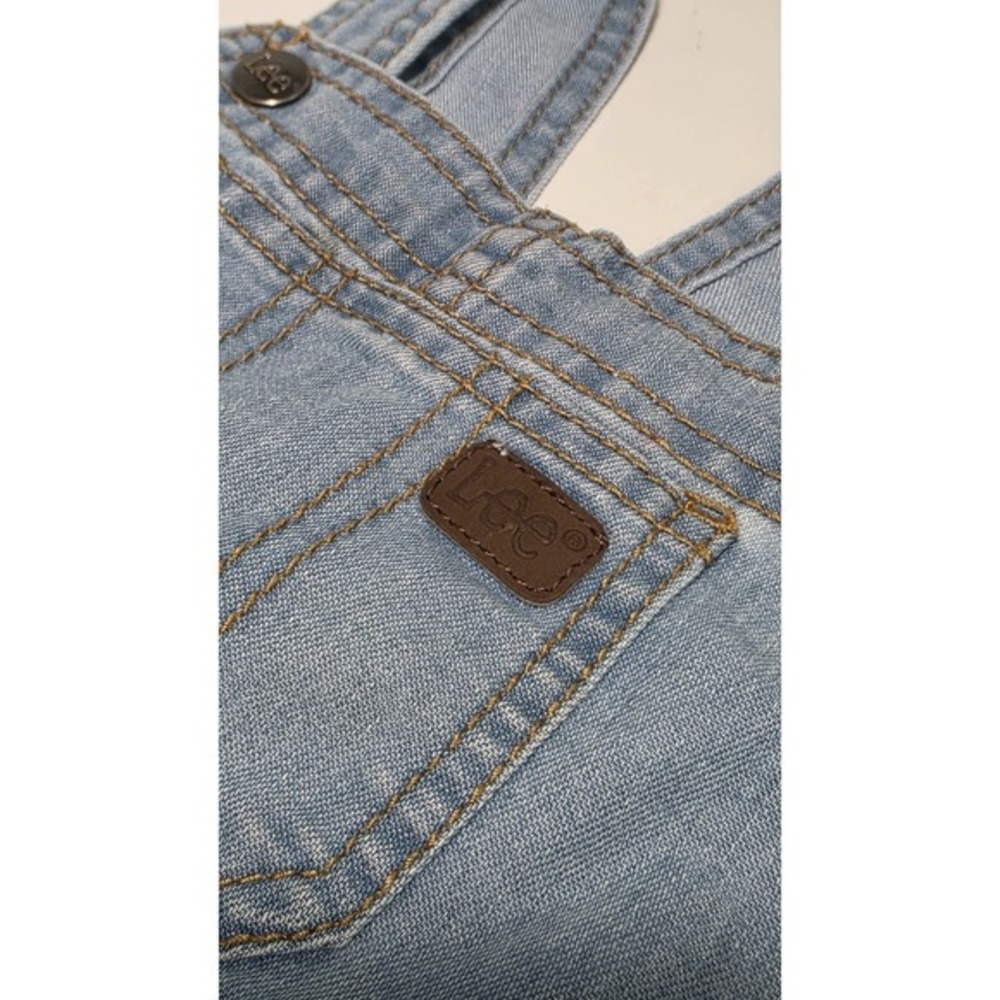 Toddler Lee Vintage Look Shortalls Denim Cotton Blend Size 2T Light Blue Unisex - Picture 3 of 9
